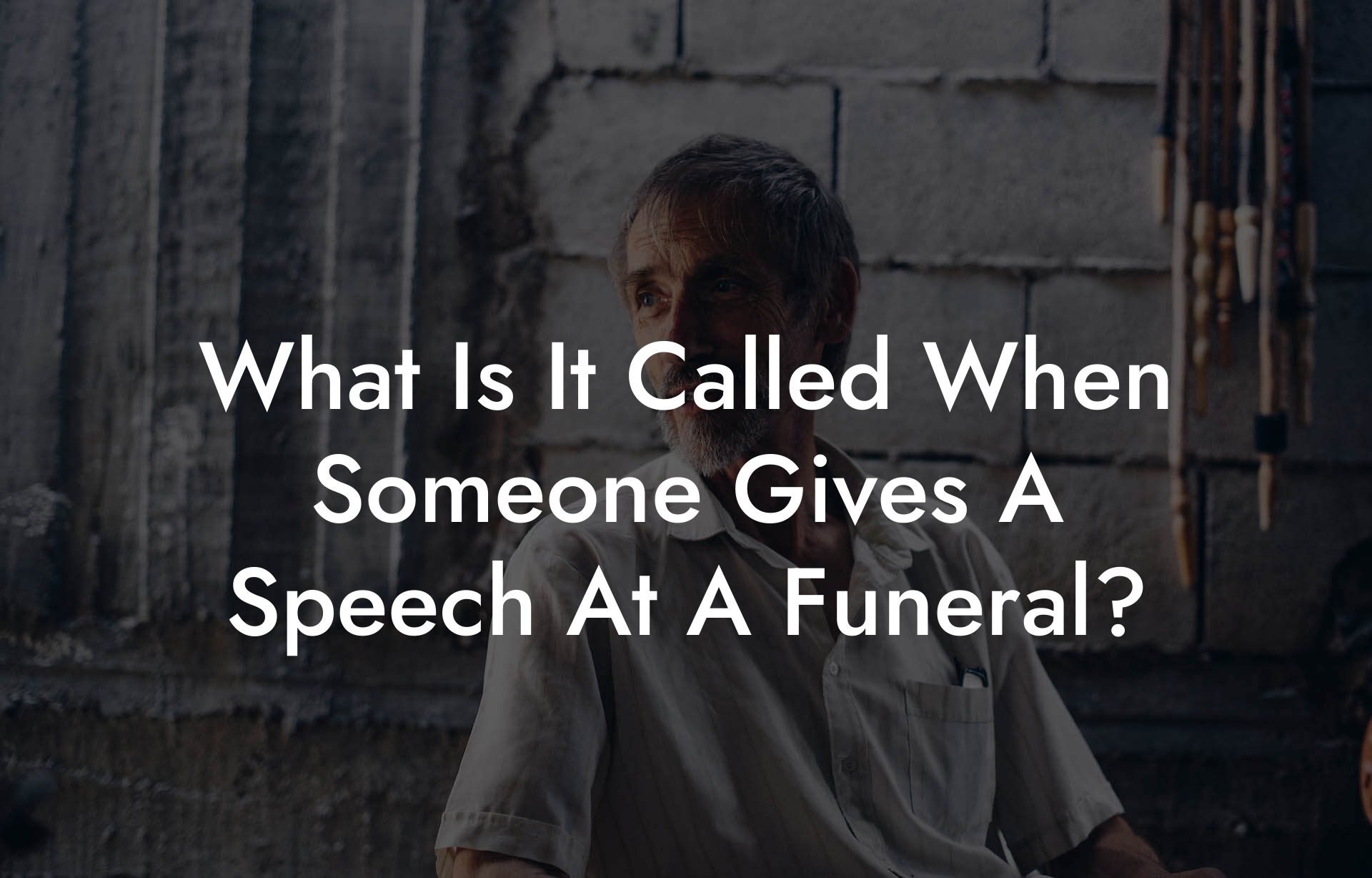 What Is It Called When Someone Gives A Speech At A Funeral?