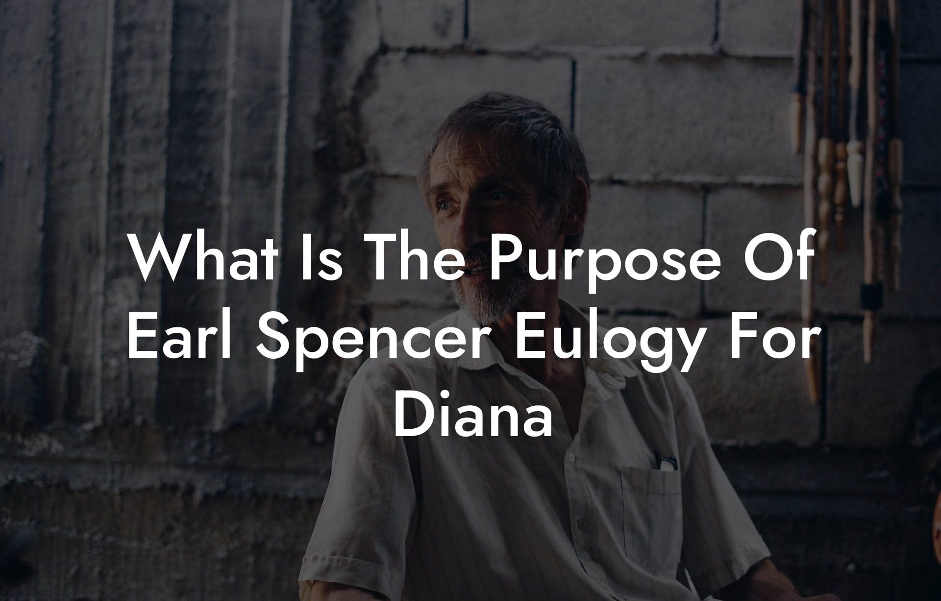 What Is The Purpose Of Earl Spencer Eulogy For Diana