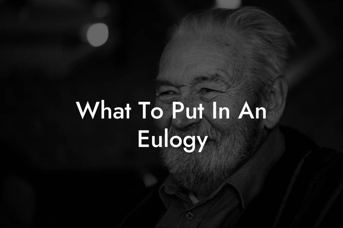 What To Put In An Eulogy