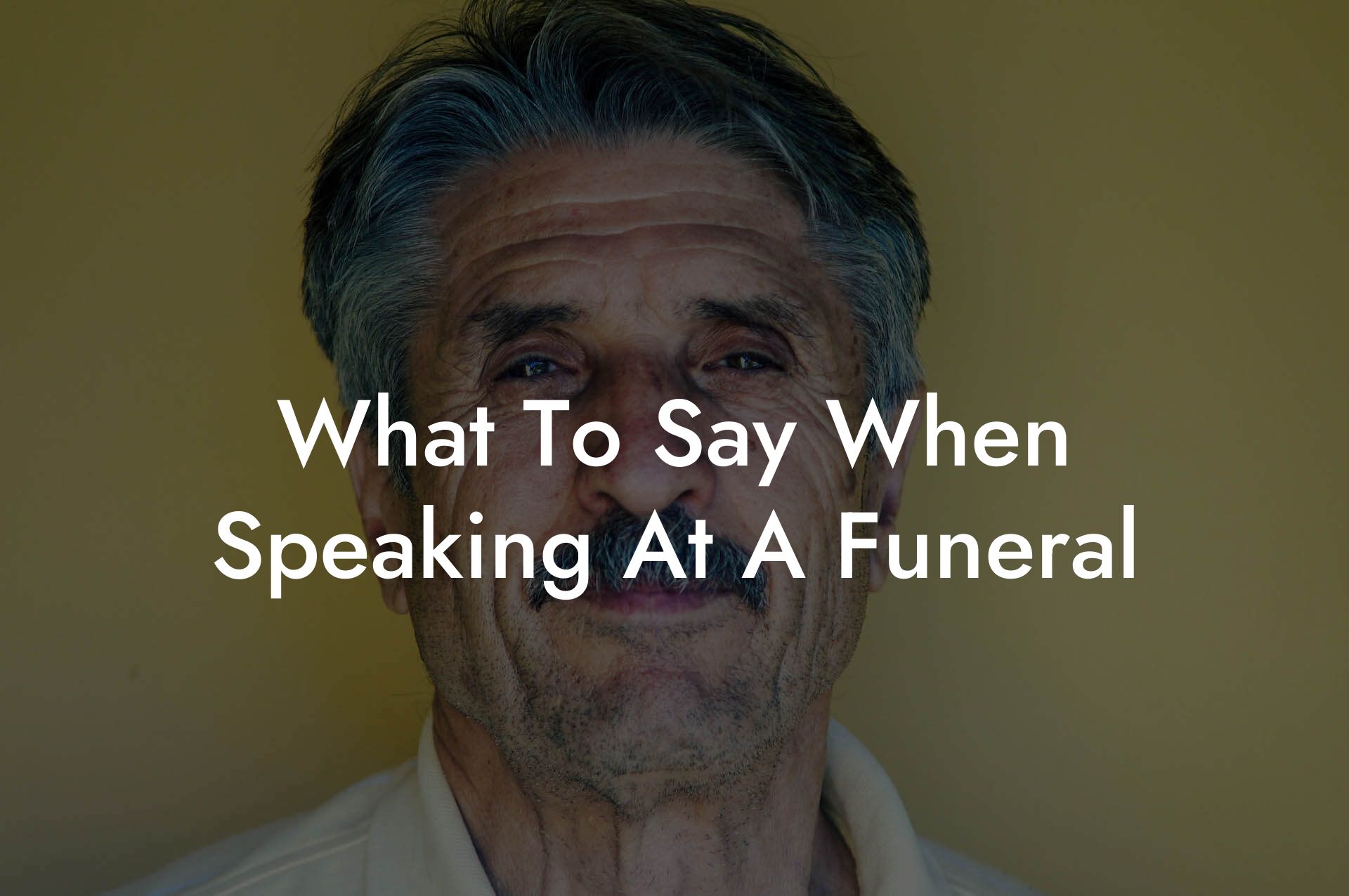 What To Say When Speaking At A Funeral
