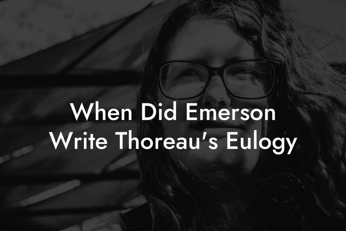 When Did Emerson Write Thoreau's Eulogy