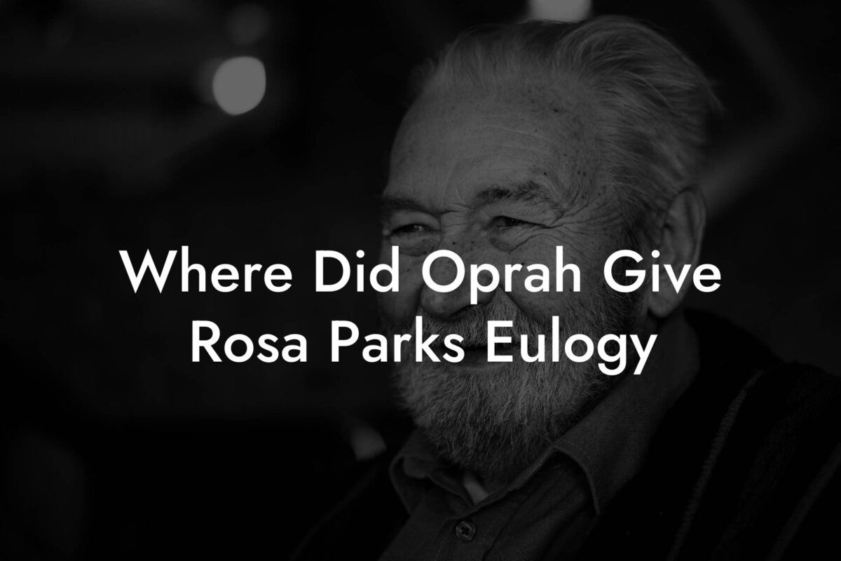 Where Did Oprah Give Rosa Parks Eulogy