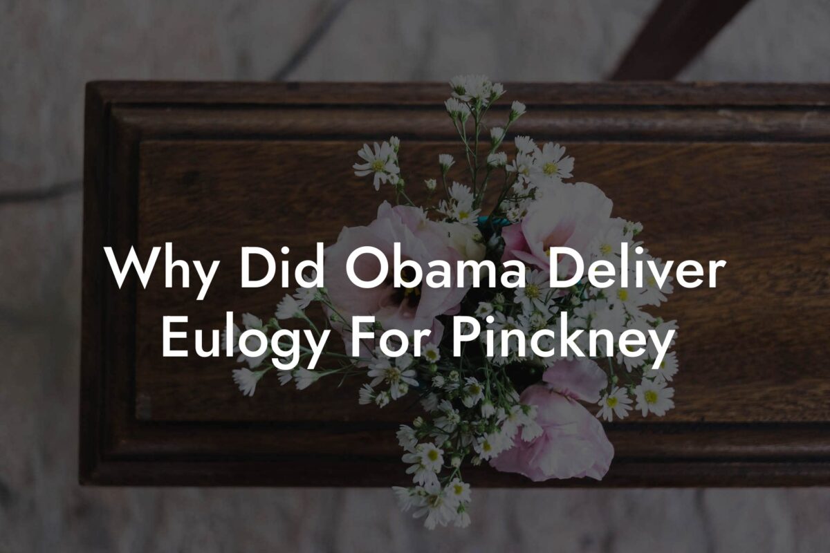 Why Did Obama Deliver Eulogy For Pinckney