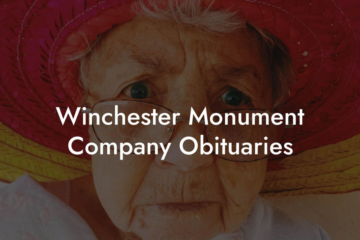 Winchester Monument Company Obituaries